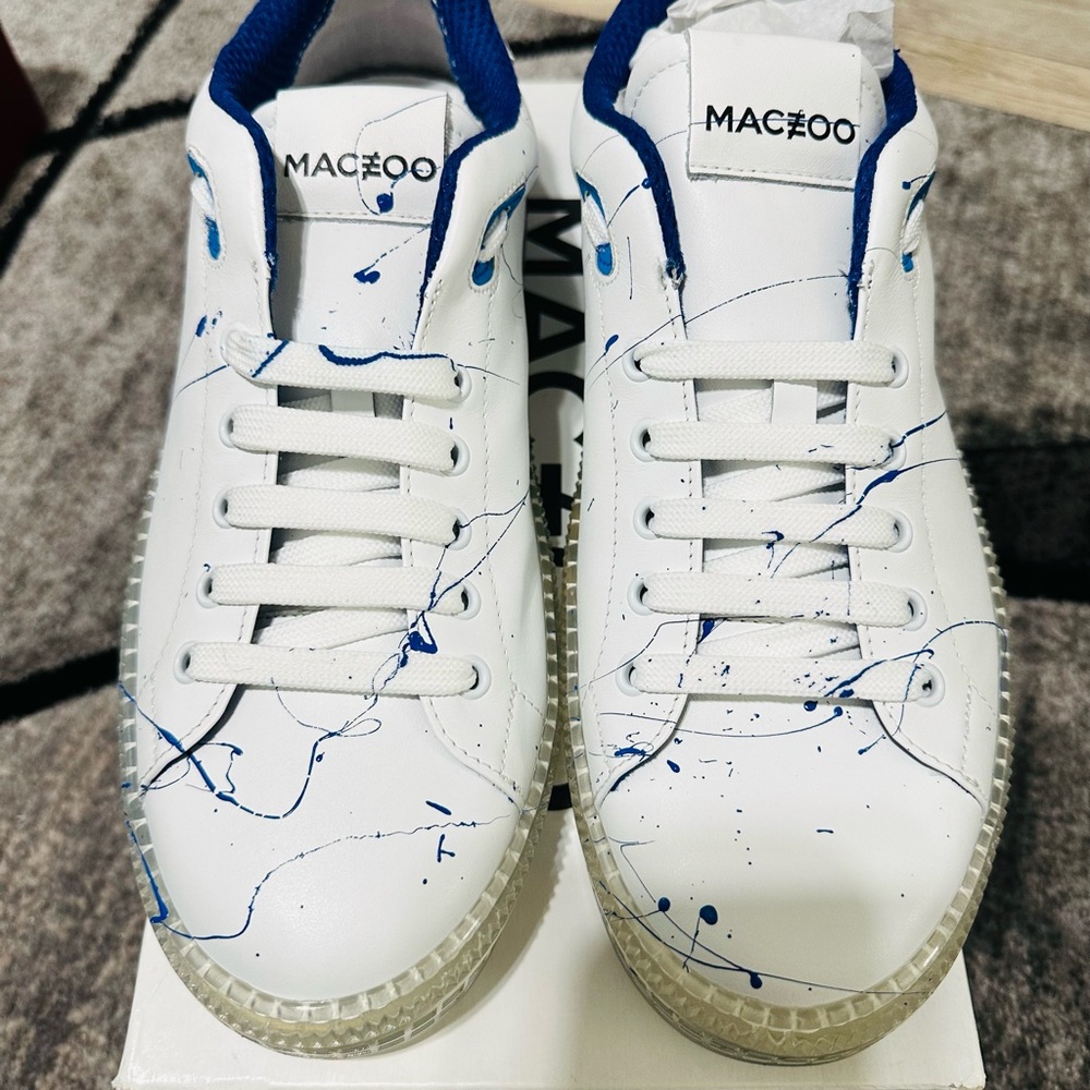 Maceoo men shoe in Spoiler Blue color. 100%